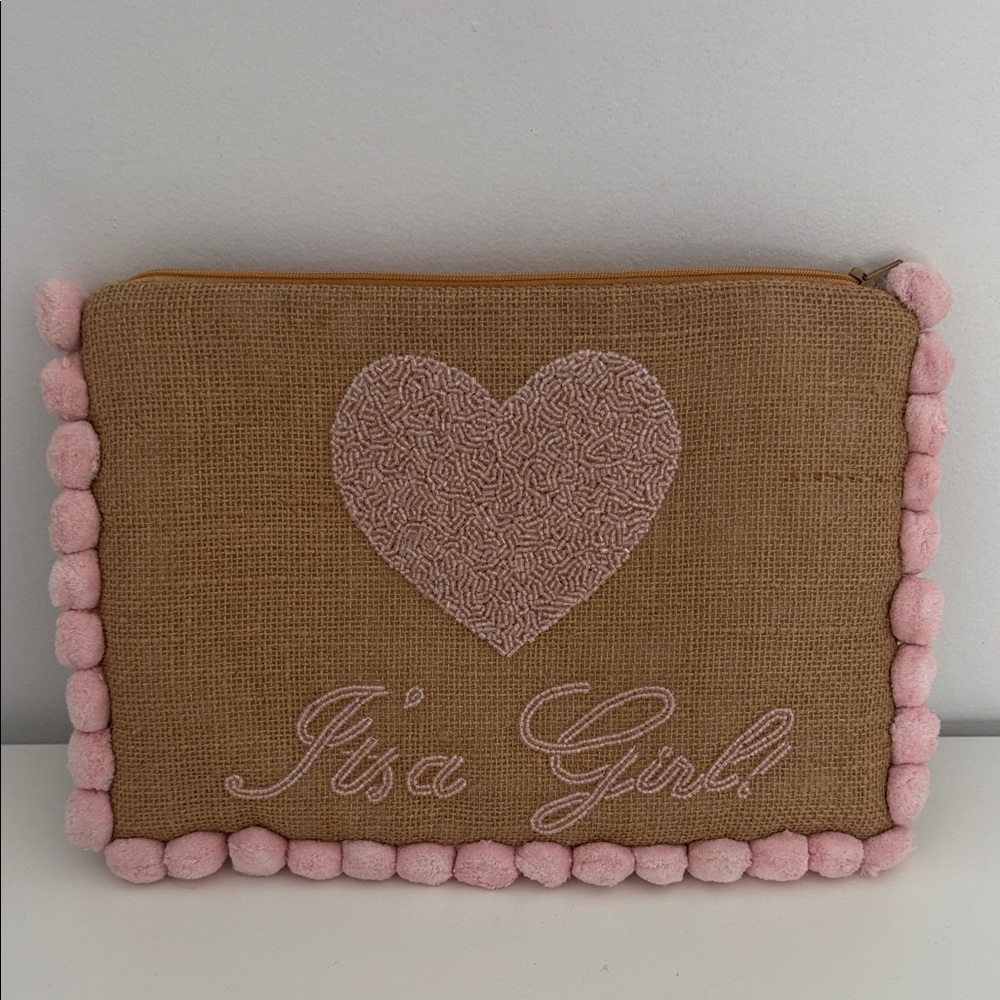 Pink Heart 'It's a Girl' Pouch